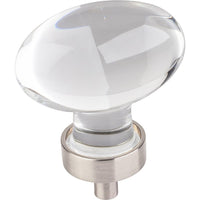Harlow Large Football Glass Knob,1-5/8" O.L., Satin Nickel alt 0