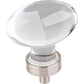 Harlow Large Football Glass Knob,1-5/8" O.L., Satin Nickel alt 0