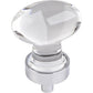 Harlow Small Football Glass Knob, 1-1/4" O.L.,  Polished Chrome alt 0