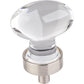 Harlow Small Football Glass Knob, 1-1/4" O.L.,  Satin Nickel alt 0