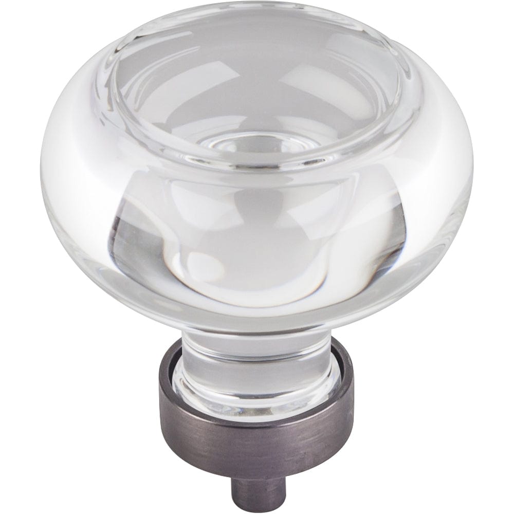  Harlow Large Button Glass Knob, 1-3/4" Dia.,  Brushed Pewter alt 0