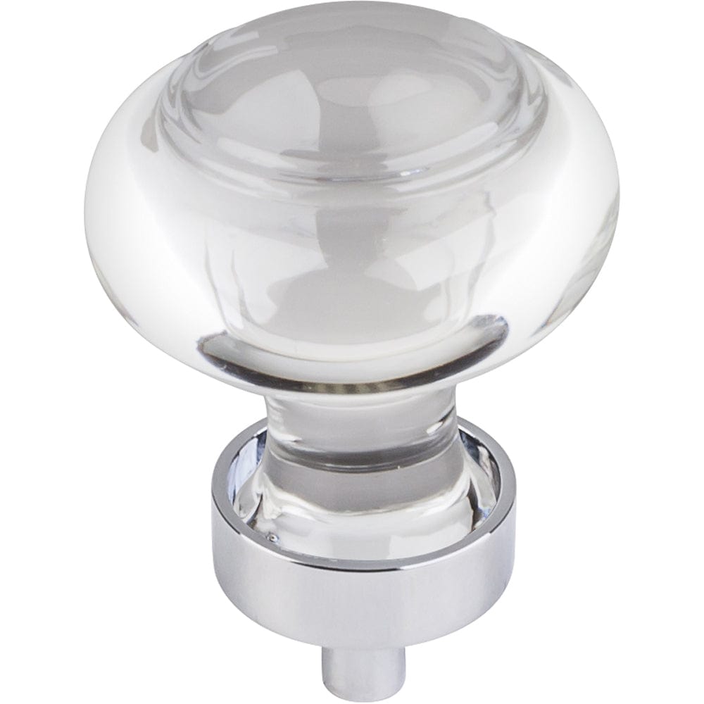 Harlow Small Button Glass Knob, 1-7/16" Dia.,  Polished Chrome alt 0