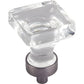  Harlow Small Square Glass Knob 1" O.L.,  Brushed Pewter alt 0