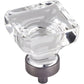 Harlow Large Square Glass Knob, 1-3/8" O.L., Brushed Pewter alt 0