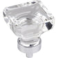 Harlow Large Square Glass Knob, 1-3/8" O.L., Polished Chrome alt 0