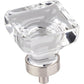 Harlow Large Square Glass Knob, 1-3/8" O.L., Satin Nickel alt 0