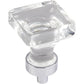  Harlow Small Square Glass Knob 1" O.L.,  Polished Chrome alt 0